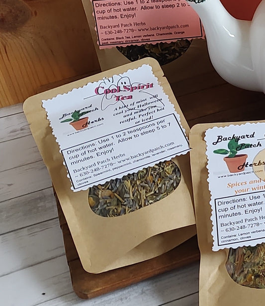 Cool Spirit Spooky Season / Halloween Loose Herbal Tea, mint, lavender, chamomile, cloves