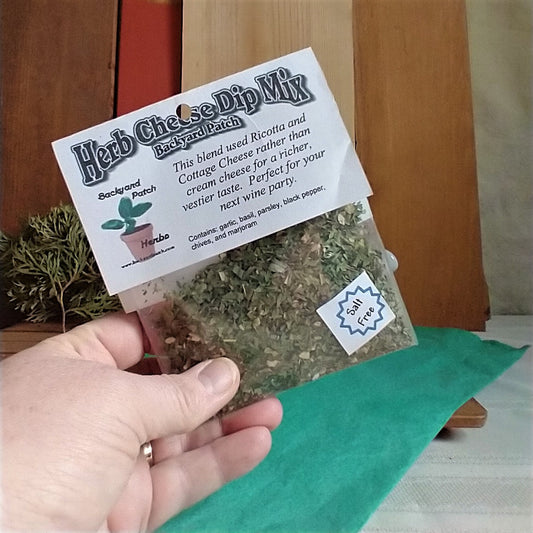 Herb Cheese Dip Mix, Hand-blended dry herb seasoning mix, gluten and salt free, garlic, basil