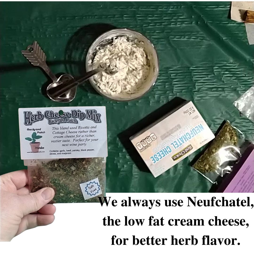 Herb Cheese Dip Mix, Hand-blended dry herb seasoning mix, gluten and salt free, garlic, basil