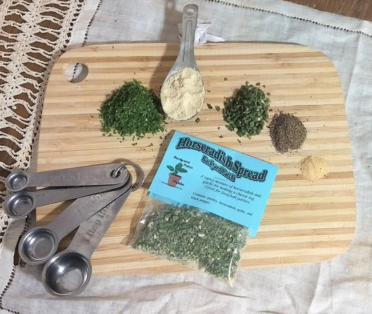 Horseradish Cream Cheese Spread Mix, Hand-blended salt-free cooking dry herb mix