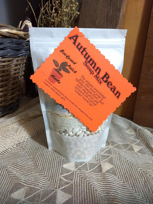 Autumn Bean Gourmet Dry Soup Mix, vegan, salt-free, chickpeas, pinto beans