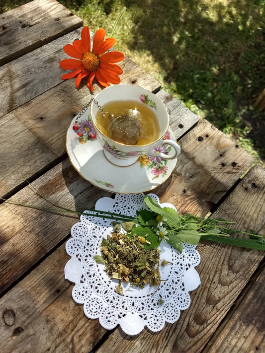 Rest Easy Loose Herbal Tea, mint, chamomile, lemon grass