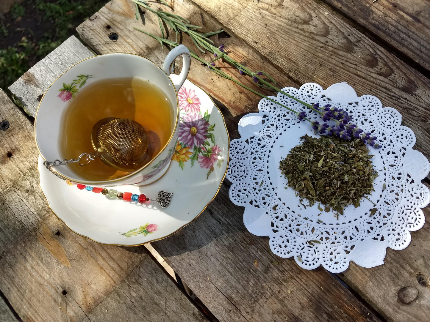 Shakespeare Loose Herbal Tea, mint, marjoram, savory, lavender, no caffeine, hand blended, Winter's Tale Tea
