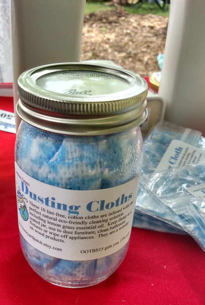 Lemon Grass Dusting Cloths, set of 11, Green Cleaning