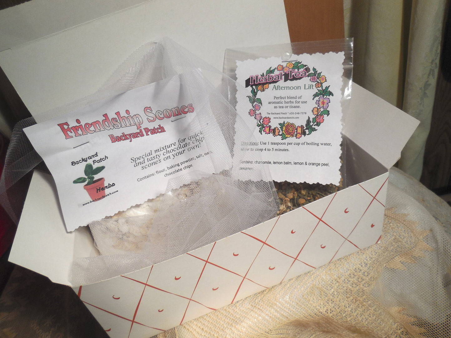 Scone and Tea Gift Set - Cardamom Scone Dry Mix and Afternoon Lift Herb Tea,