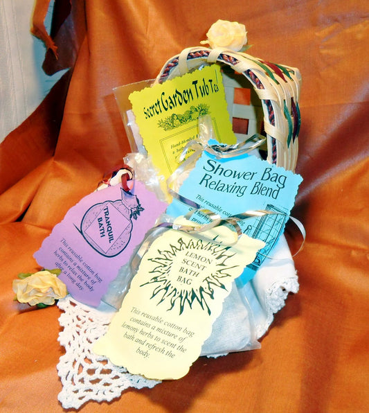Herb infused Bath Bags, Bath Sachets, Tranquil bath, Shower Bags