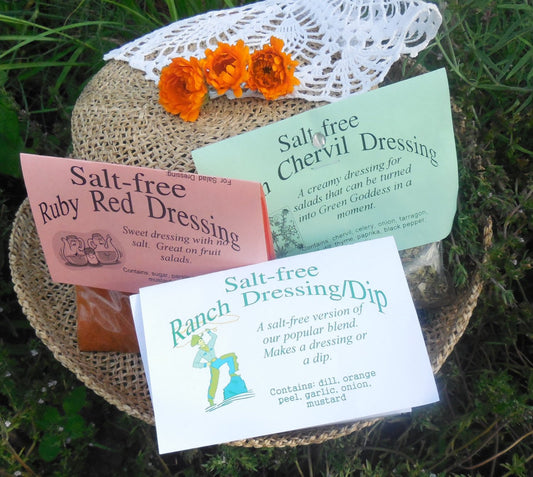 Salt-Free Herbal Salad Dressing Mixes, Hand-blended, Herb Seasoning