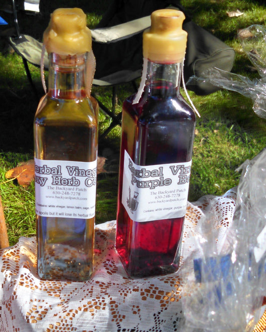 Flavored Herb Vinegar - Savory Blend, lemon balm, savory, oregano, peppercorn, sage