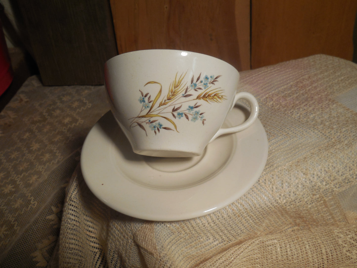 Collectible Vintage Tea Cup with Herbal Tea, hostess gift, Honey and Tea