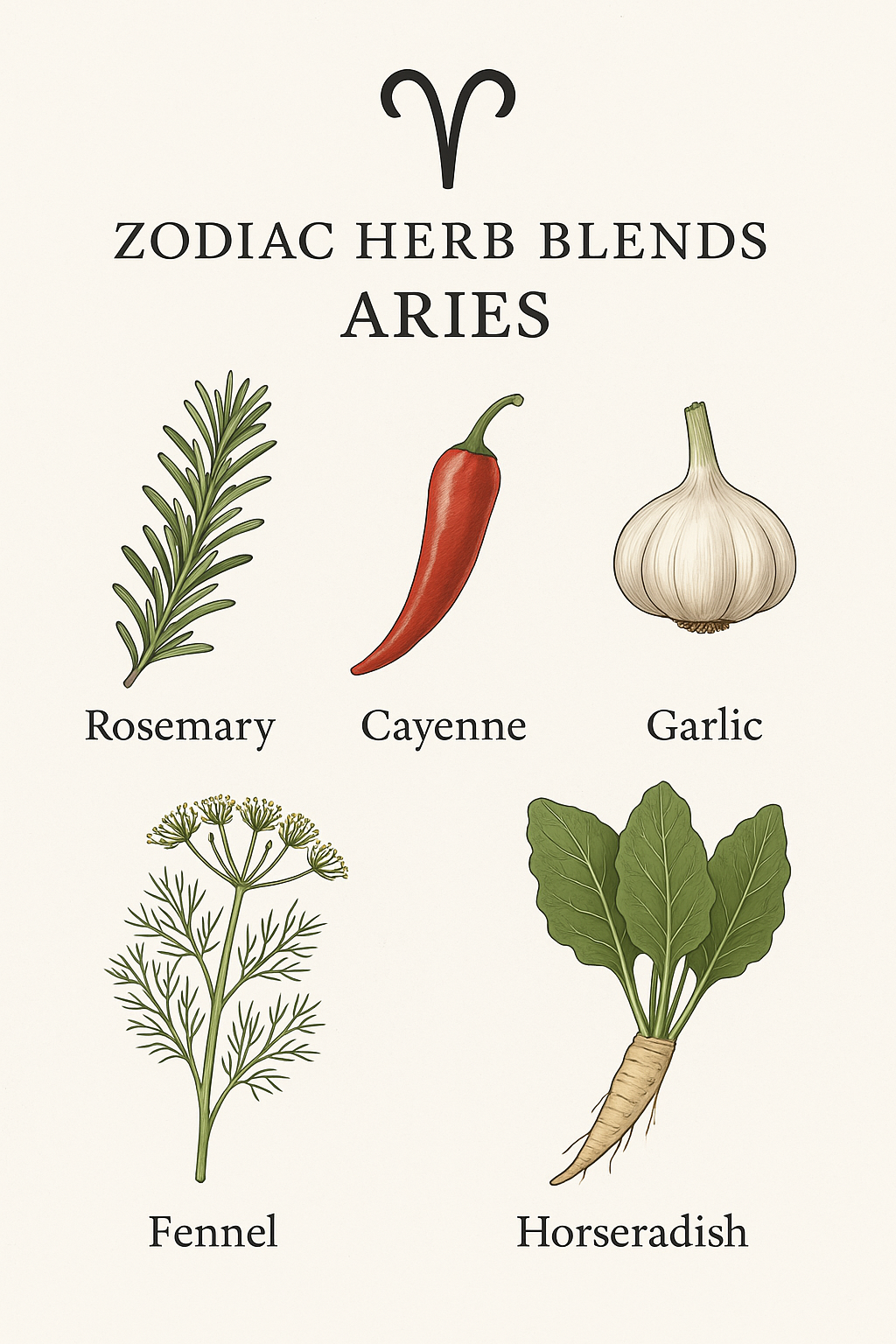 Zodiac Cooking and Tea Blend, for Aries (March 21 to April 19)