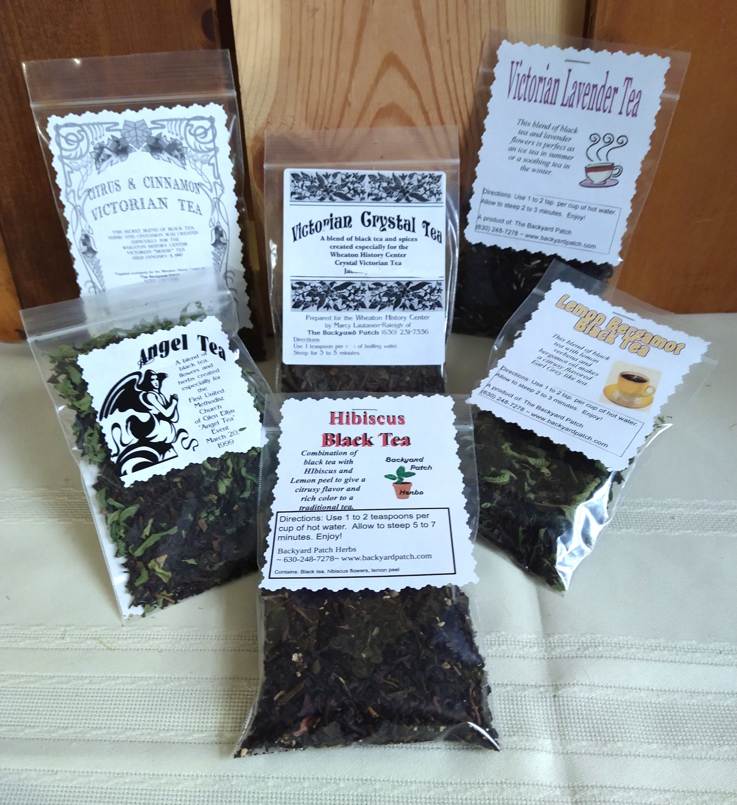 Historic and Heartfelt Black Tea Blends from Backyard Patch Herbs, Victorian Lavender, Specialty Black Teas with Herbs, loose tea