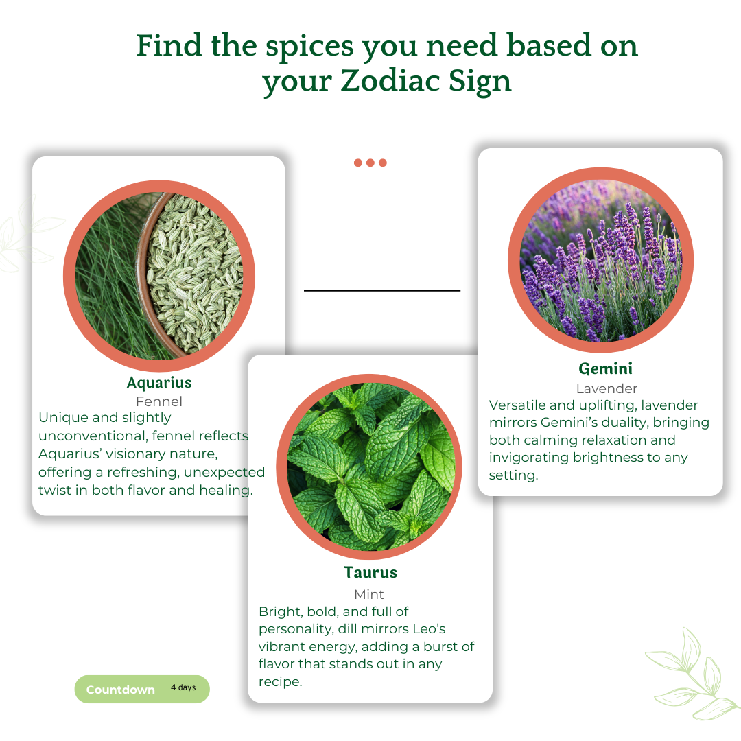 Zodiac Cooking and Tea Blend, for Taurus (April 20 to May 20)