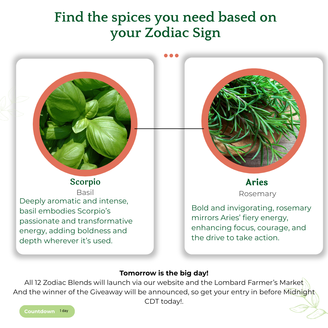 Zodiac Cooking and Tea Blend, for Aries (March 21 to April 19)