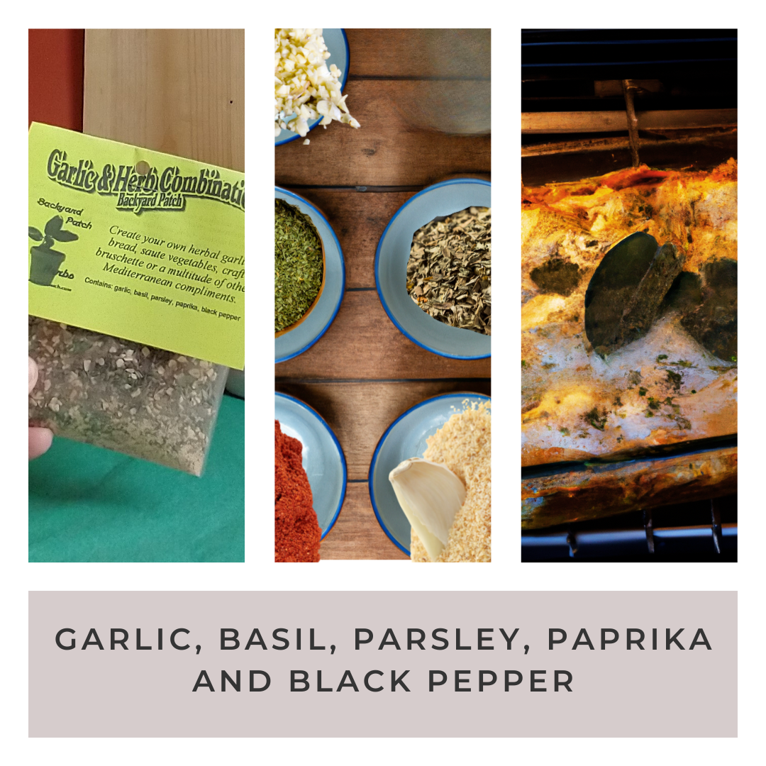 Garlic & Herb Blend for Cooking, Hand-blended salt-free dry herb mix, dressing, dip, bruschetta