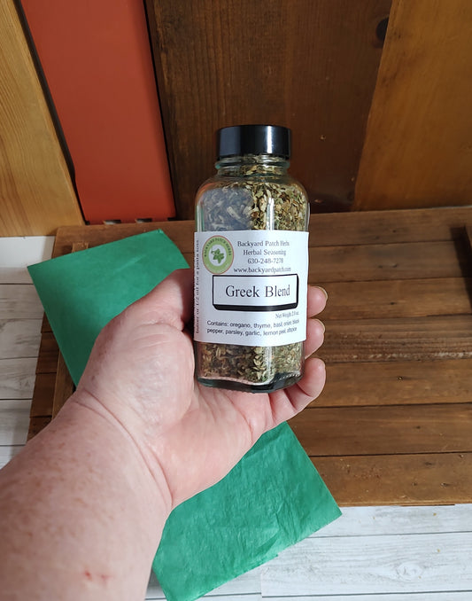 Greek Blend Shaker Seasoning Jar, salt-free blend for pasta, veggies, spreads, dips and more