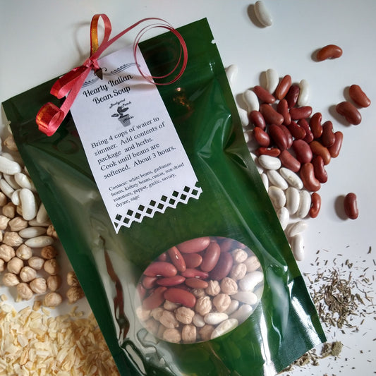 Hearty Italian Bean "just add water" Soup Mix, Gourmet dry soup mix, hand-blended with fresh herbs