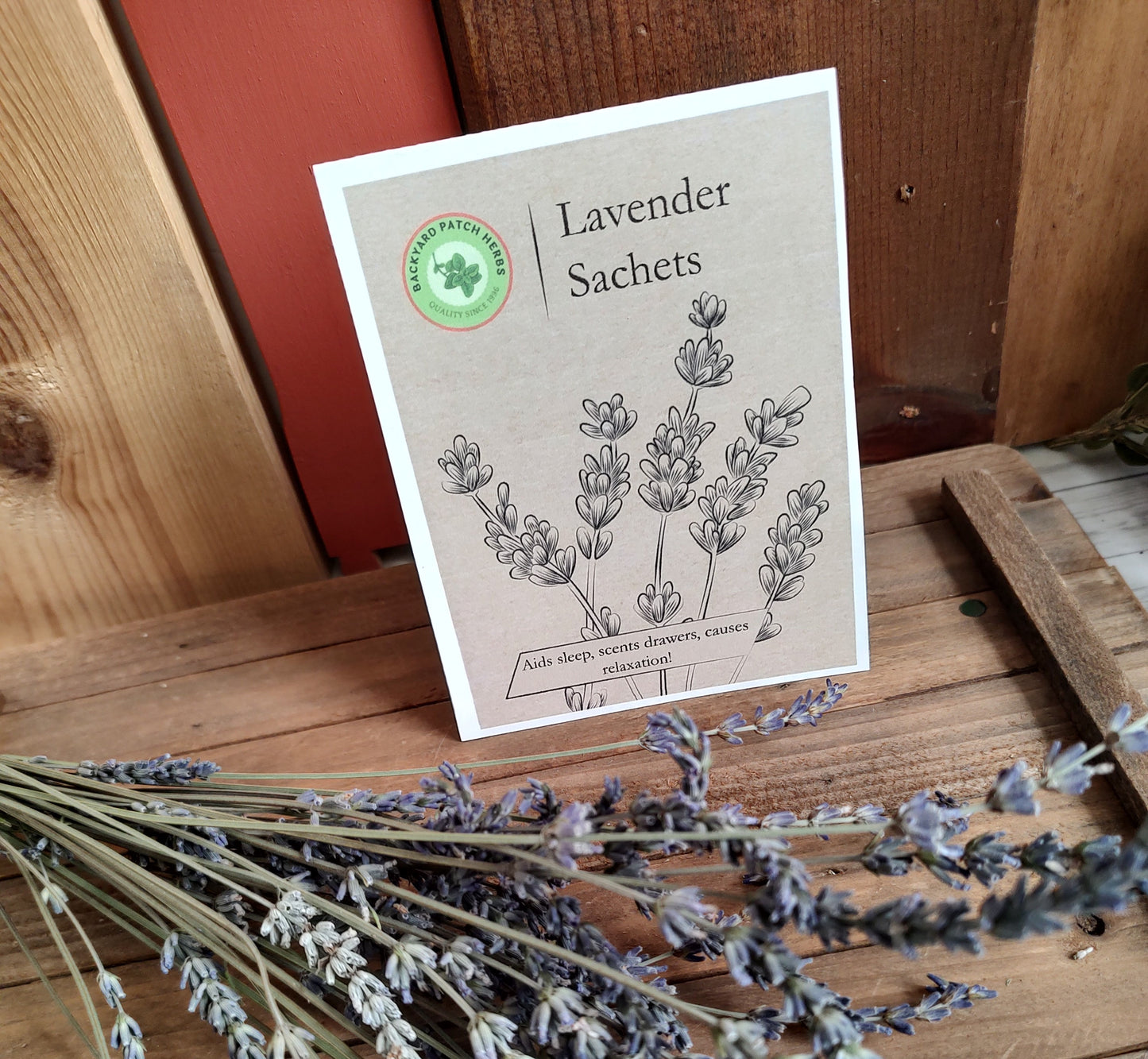 Lavender Drawer or Pillow Sachet, organic lavender flowers for stress reduction, set of 2