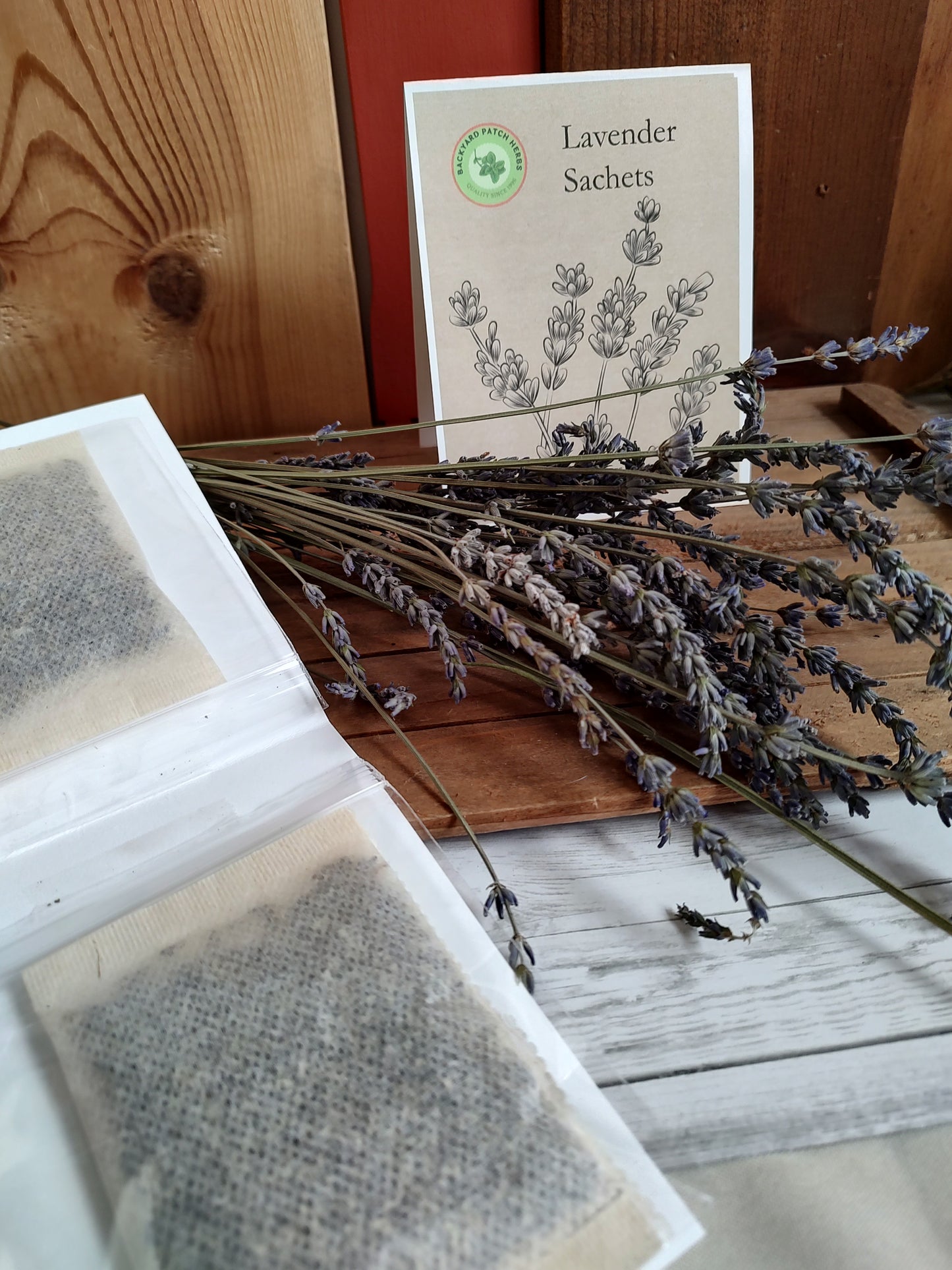 Lavender Drawer or Pillow Sachet, organic lavender flowers for stress reduction, set of 2