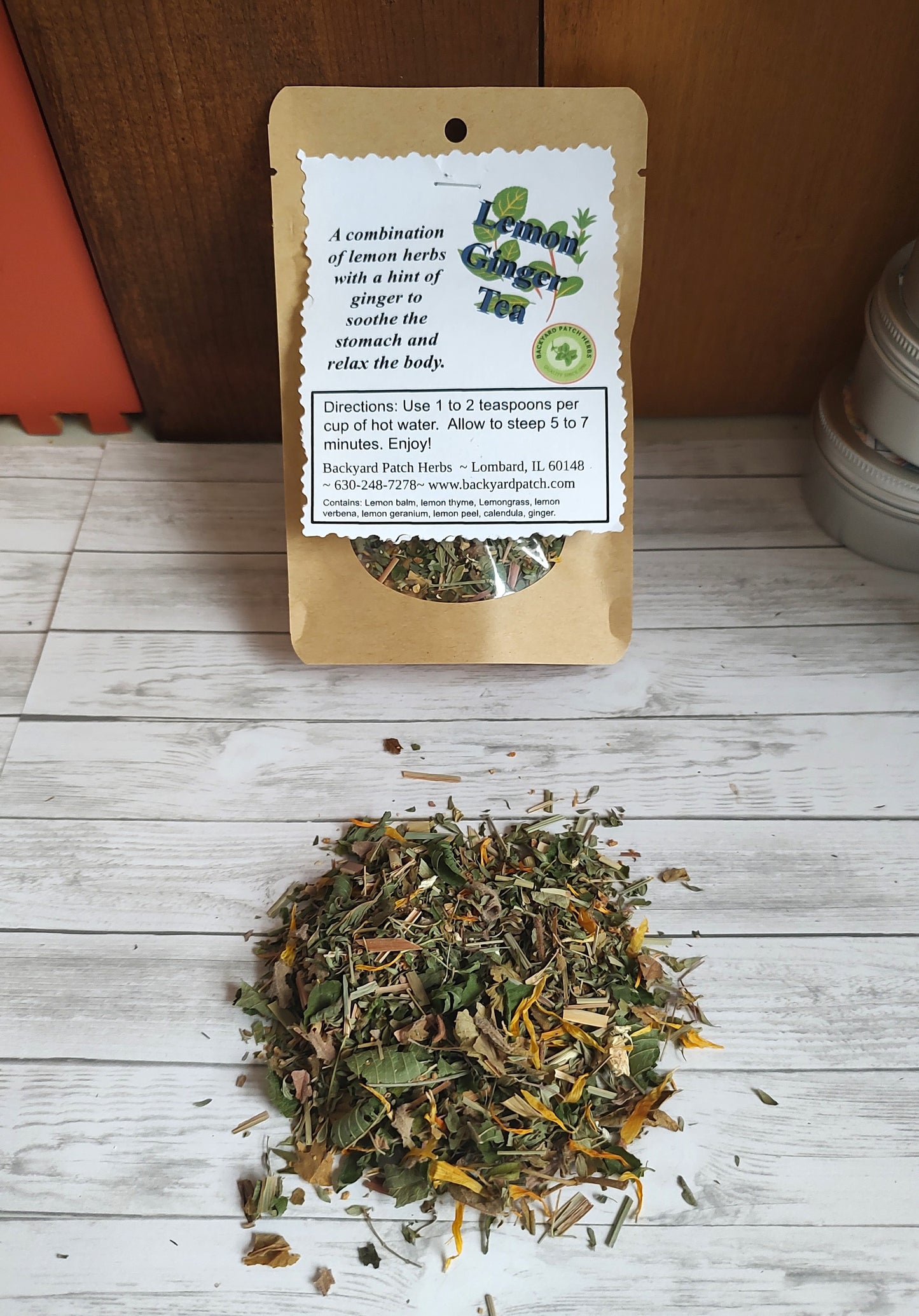 Herbal Tea Lemon Ginger Loose Tea, no caffeine