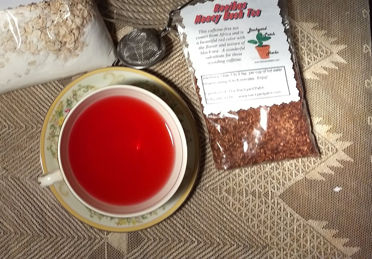 Rooibus Honey Bush Loose Herbal Tea, red tea, no caffeine, caffeine free