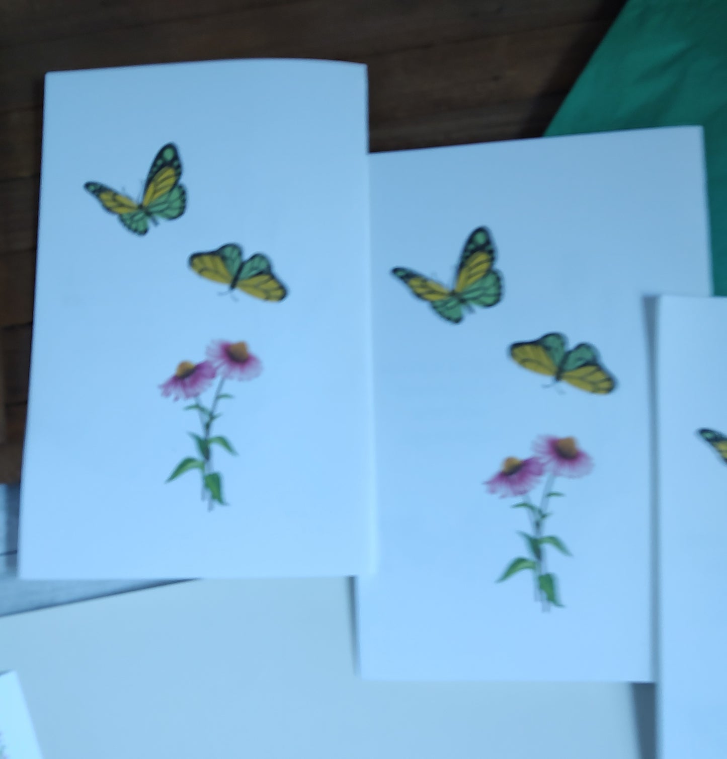 Tea-themed New Year's greeting cards, set of three, teabag included