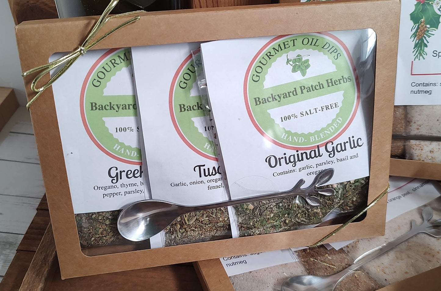 Olive Oil Dipping Boxed Gift Set / Sampler Set, three different blends to take appetizers up a notch