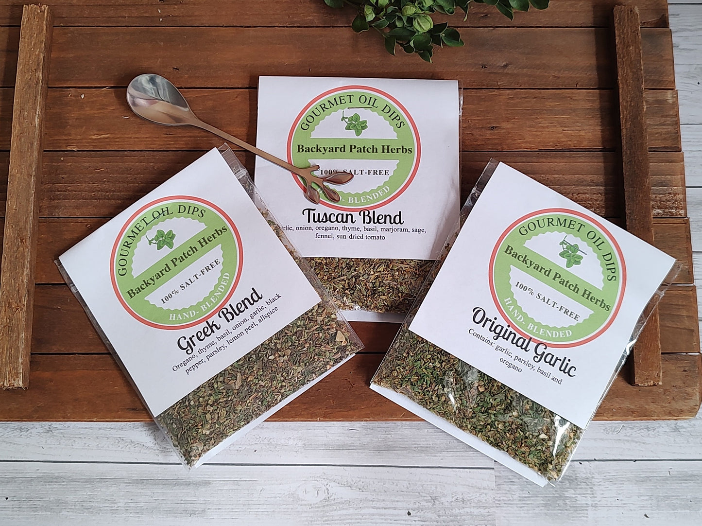 Olive Oil Dipping Boxed Gift Set / Sampler Set, three different blends to take appetizers up a notch