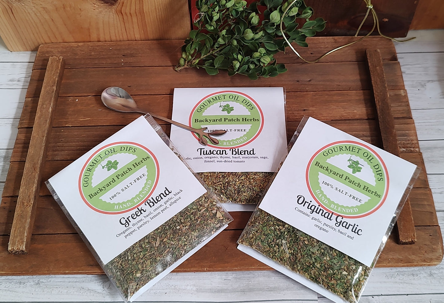 Olive Oil Dipping Boxed Gift Set / Sampler Set, three different blends to take appetizers up a notch