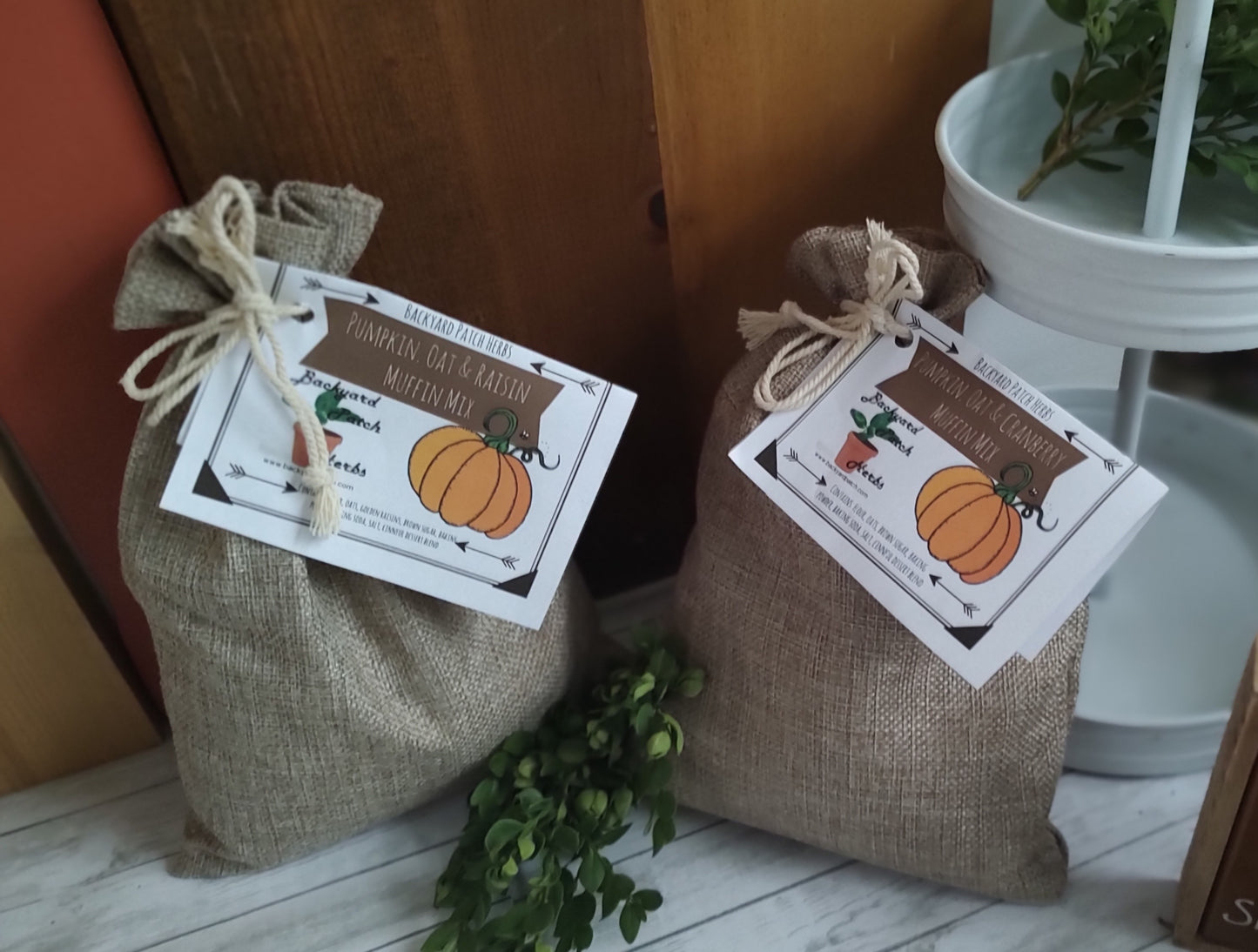 Dry Muffin Mixes, buyer's choice, many flavors, herb-infused, makes 12 muffins. Pumpkin Spice, Lemon, Poppy Seed