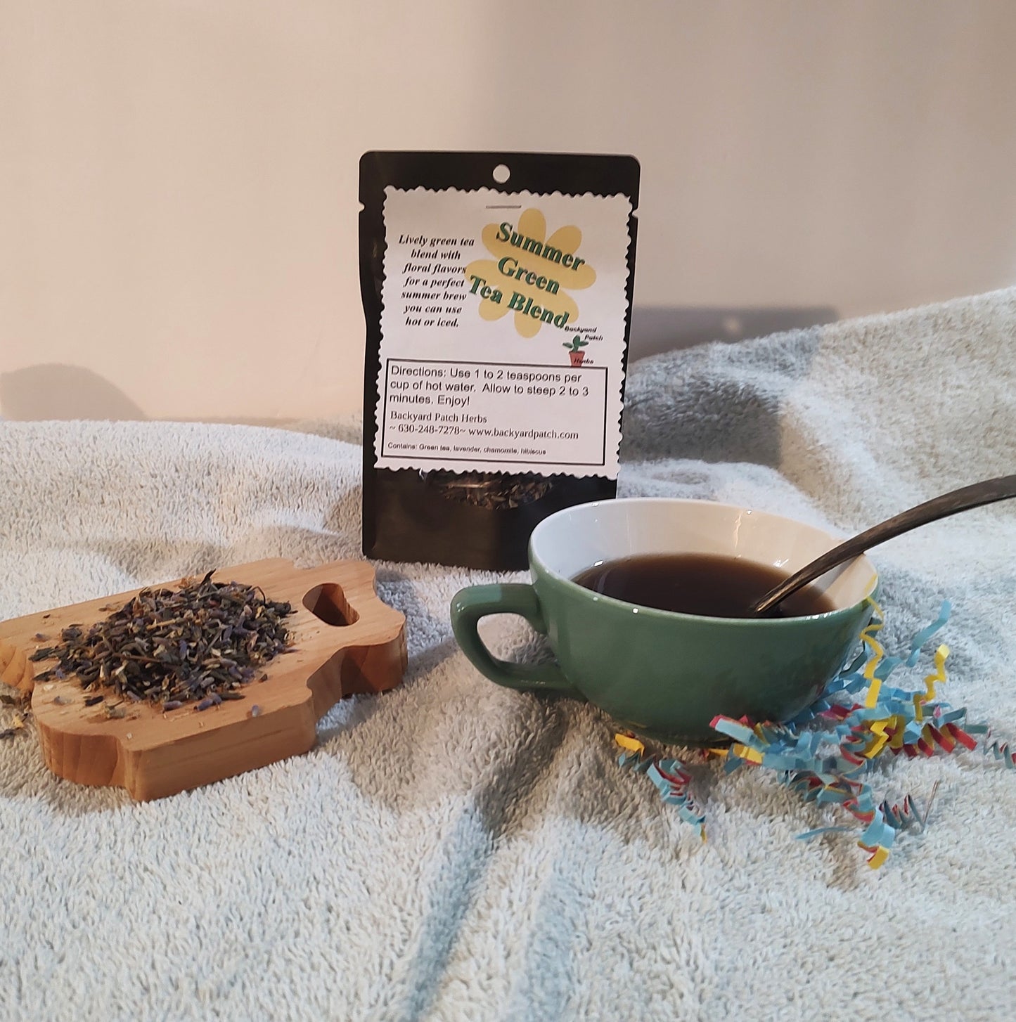 Green Teas blended with herbs, many varieties