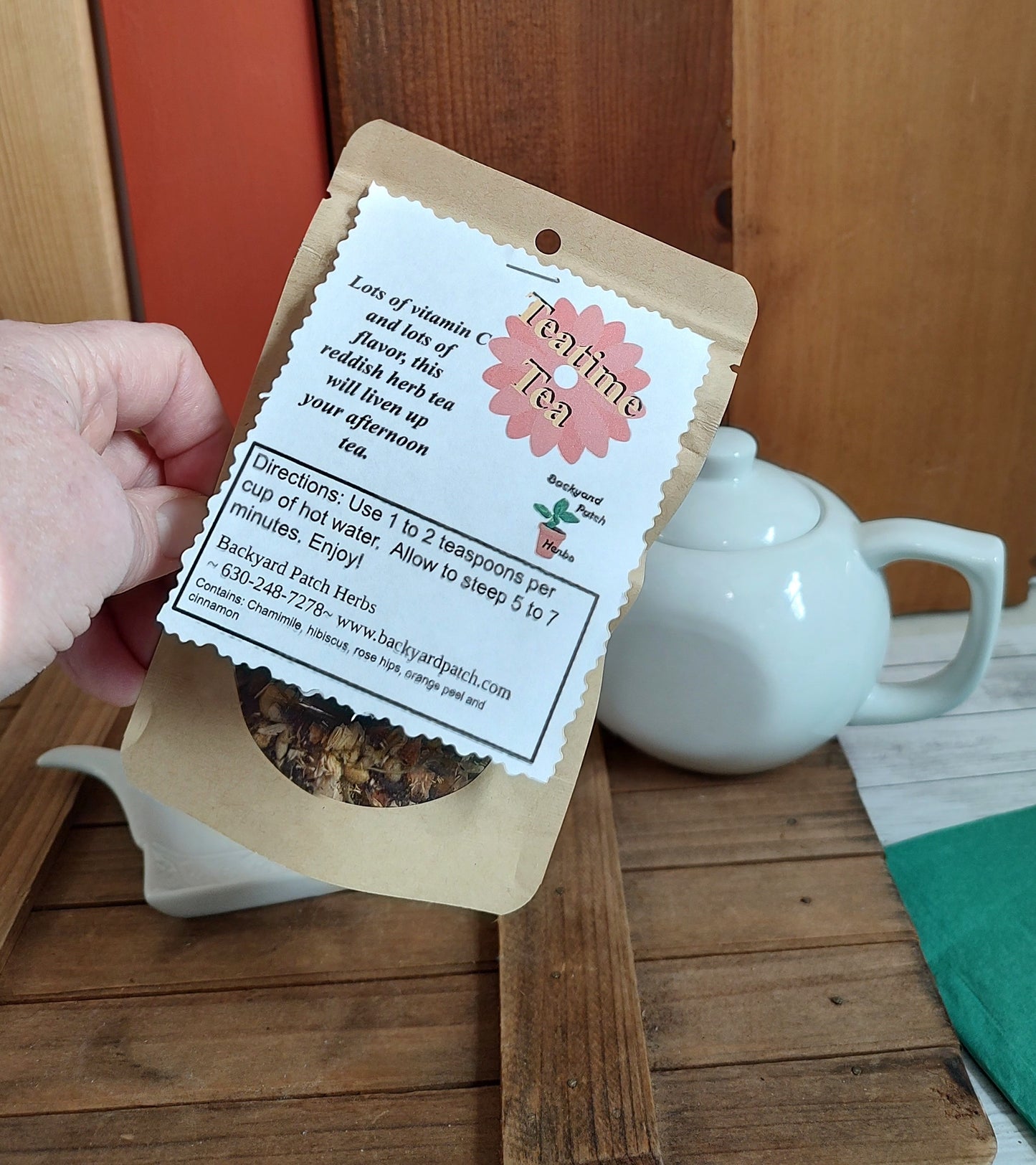 Teatime Loose Herbal Teas, Chamomile, orange, rosehips & Hibiscus