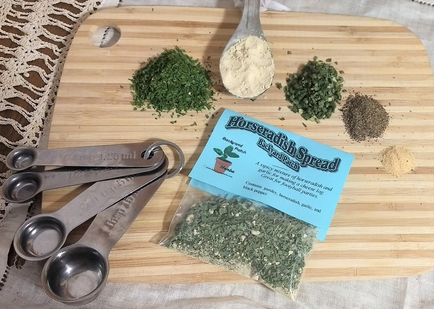 Horseradish Cream Cheese Spread Mix, Hand-blended salt-free cooking dry herb mix