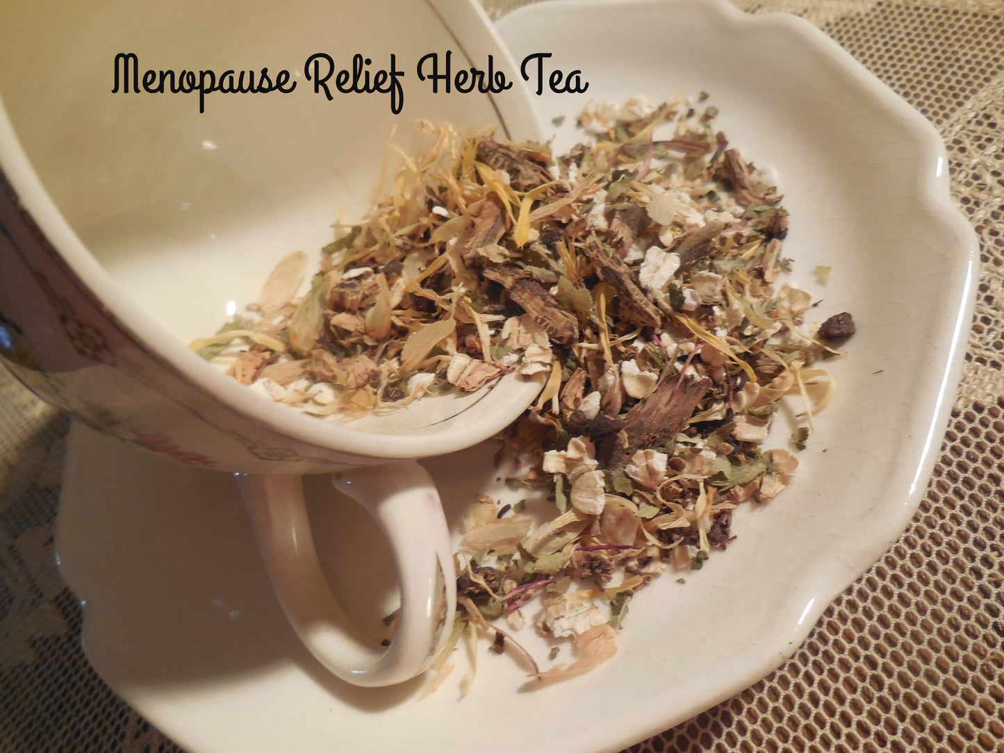 Menopause Women's Loose Herbal Tea, no caffeine, Black cohosh, hops, oats,