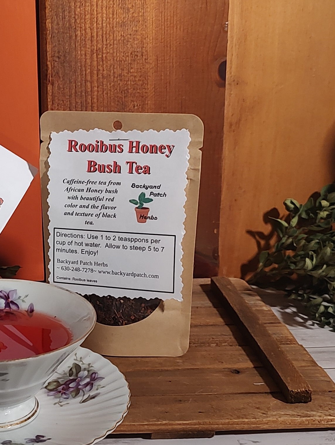 Rooibus Honey Bush Loose Herbal Tea, red tea, no caffeine, caffeine free