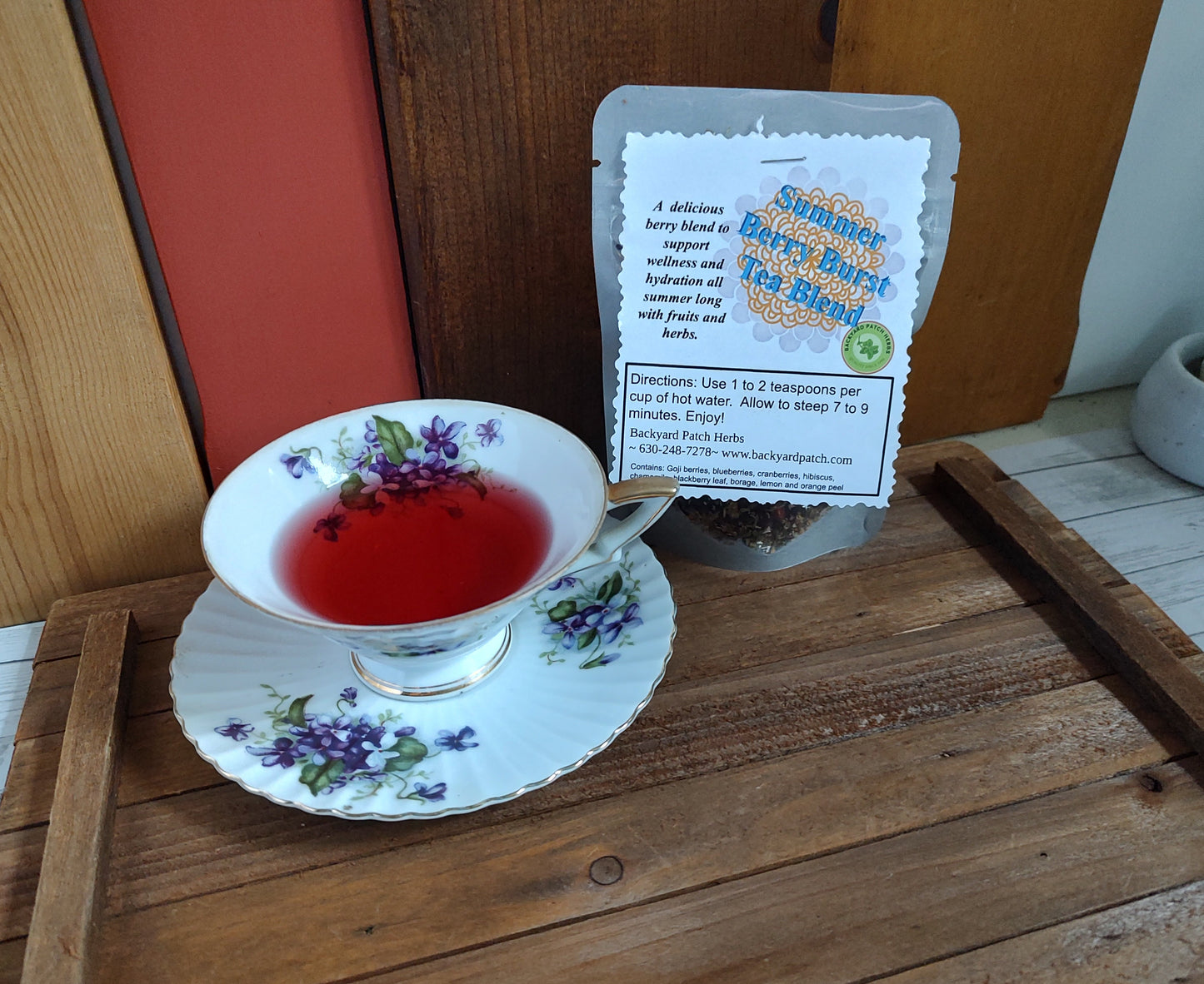 Summer Berry Burst Herb Tea,  Fruity, Flavorful & Full of Antioxidants with Goji, Blueberry, and Citrus Zest
