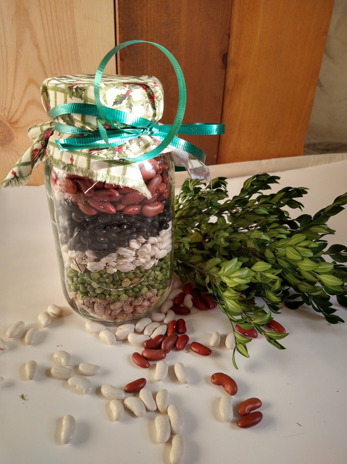 Jar Soup Mixes, Good Luck Soup, Heart & Harvest Soup, 5 Bean Soup or Pasta Fazuul soup mix in a Mason Jar