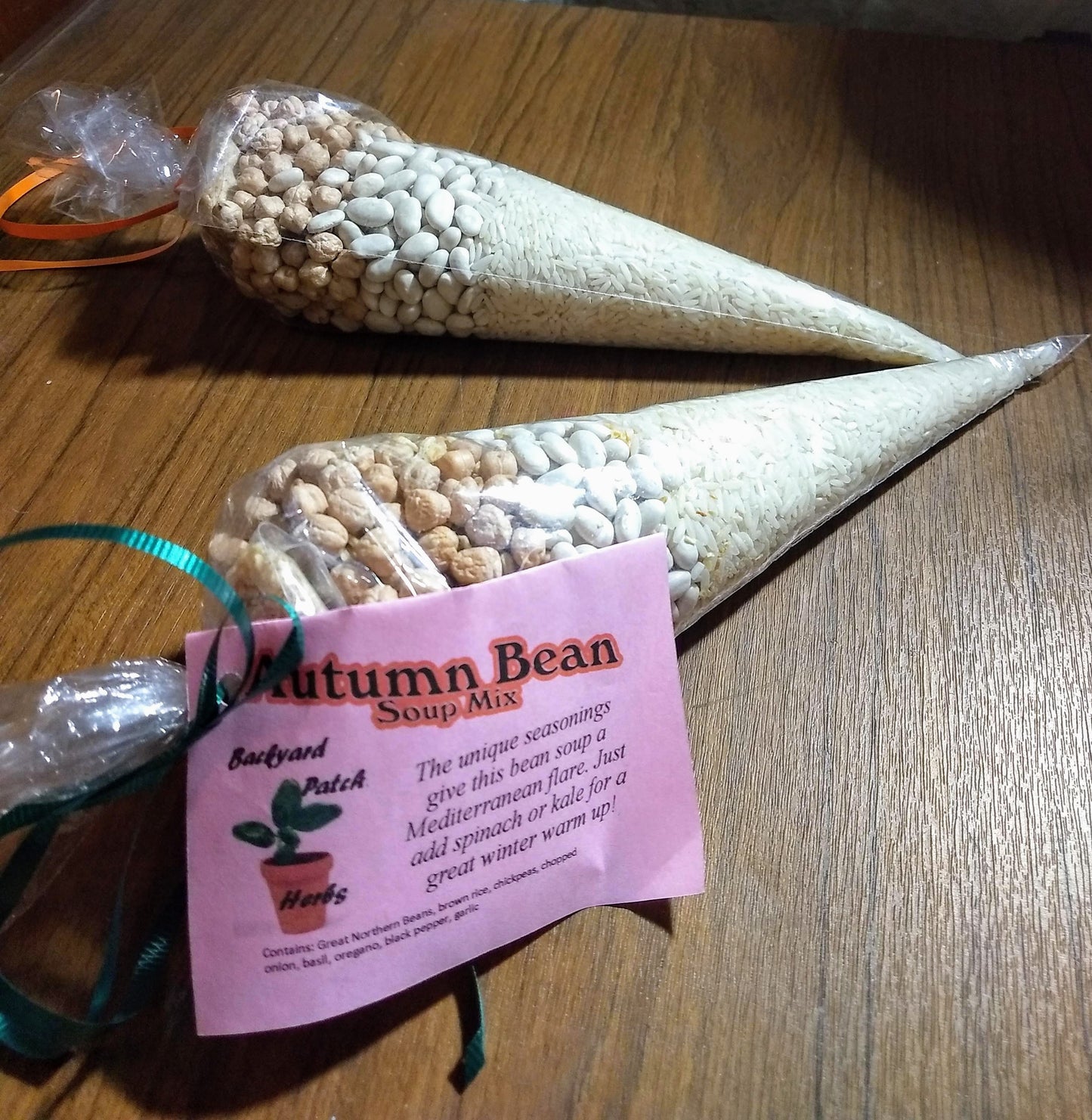 Autumn Bean Gourmet Dry Soup Mix, vegan, salt-free, chickpeas, pinto beans