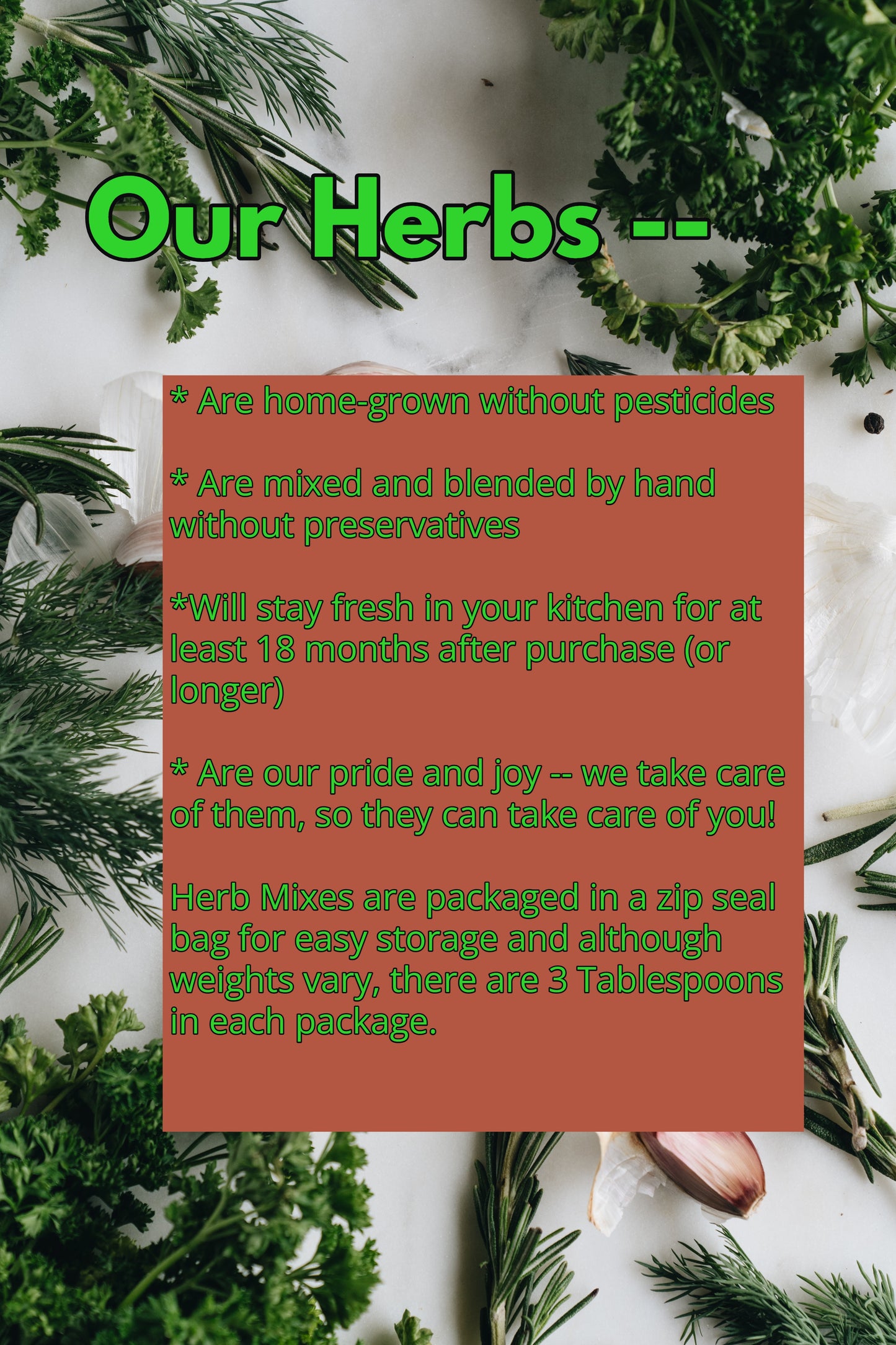 Caesar Salad Dressing Mix, Hand-blended Dry Herb Cooking Mix, savory herbs and garlic, gluten free