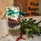 Jar Soup Mixes, Good Luck Soup, Heart & Harvest Soup, 5 Bean Soup or Pasta Fazuul soup mix in a Mason Jar