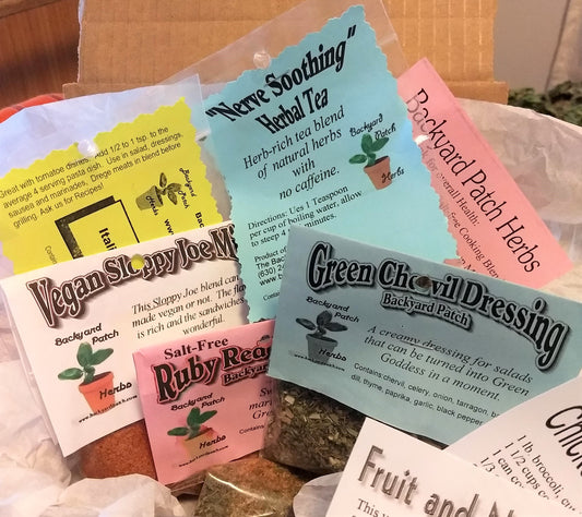Sample Box / CSA Box, seasonings and recipes