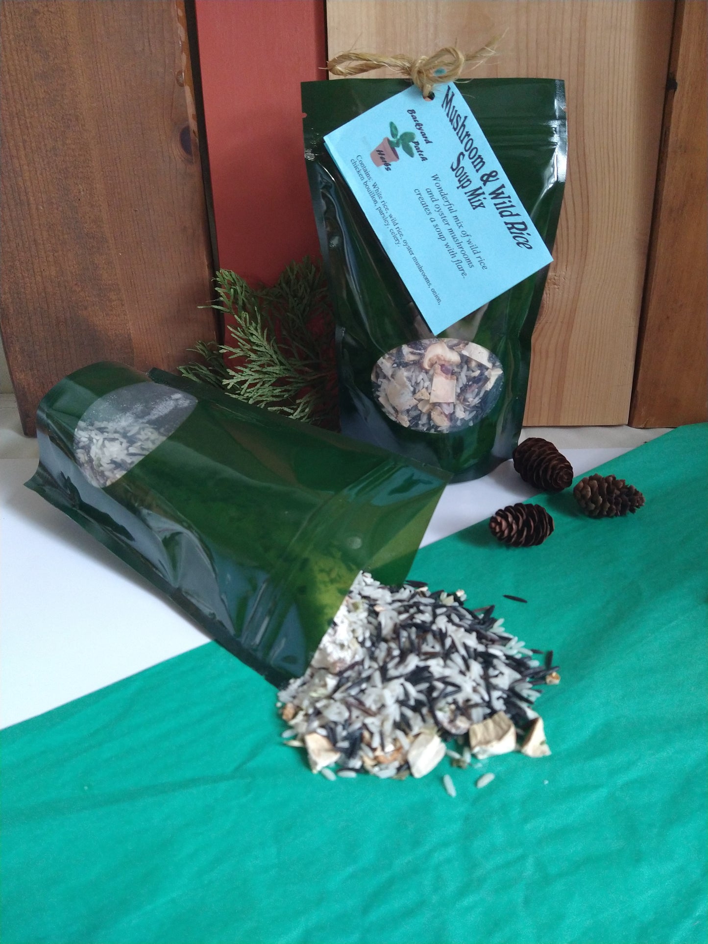 Creamy Wild Rice and Mushroom Soup Mix, Gourmet dry soup mix, hand-blended, salt-free, dry soup mix