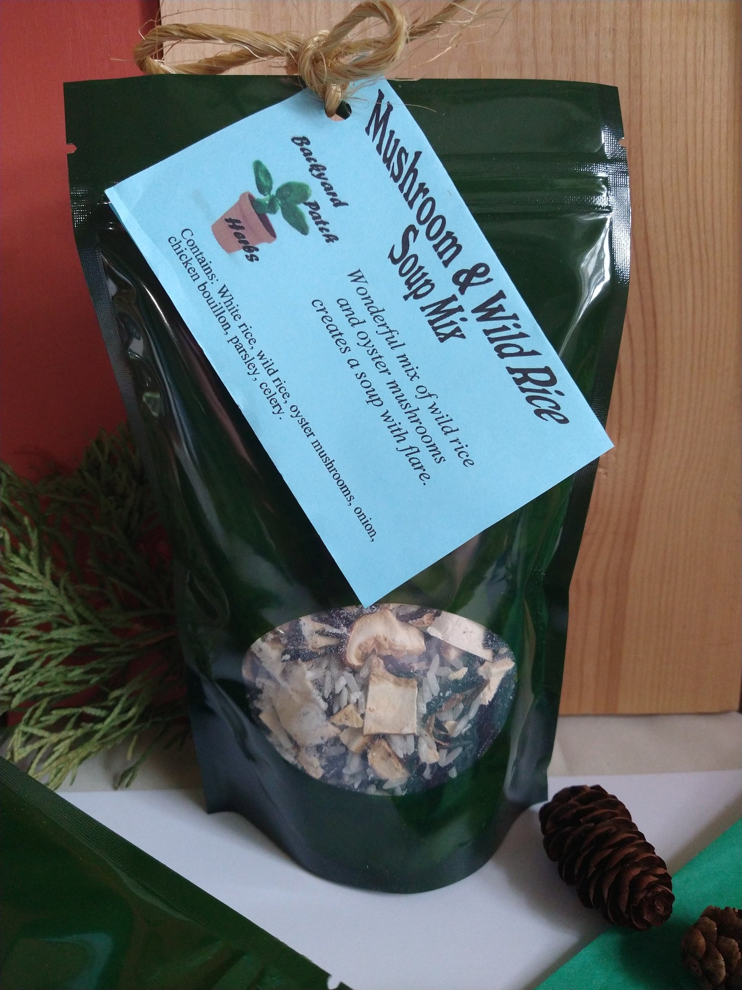 Creamy Wild Rice and Mushroom Soup Mix, Gourmet dry soup mix, hand-blended, salt-free, dry soup mix