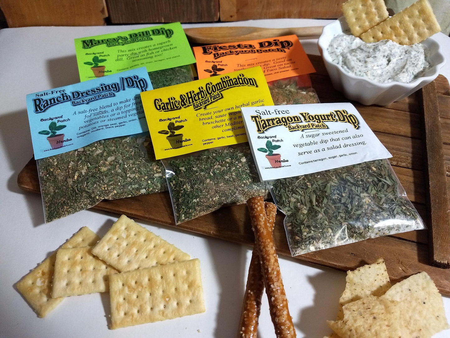 Dip Mixes Choose your Favorite, pick from many different, hand-blended, home grown herb based dip spice mixes