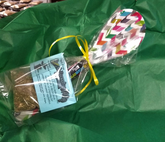 Gift Set - 5 salt free Salad Dressing Mixes with Salad Serving Pair