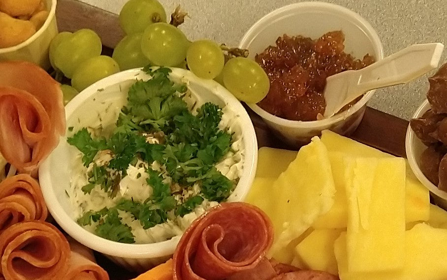 Charcuterie Starter Kit with cheese ball mixes, instructions and even a dip dish