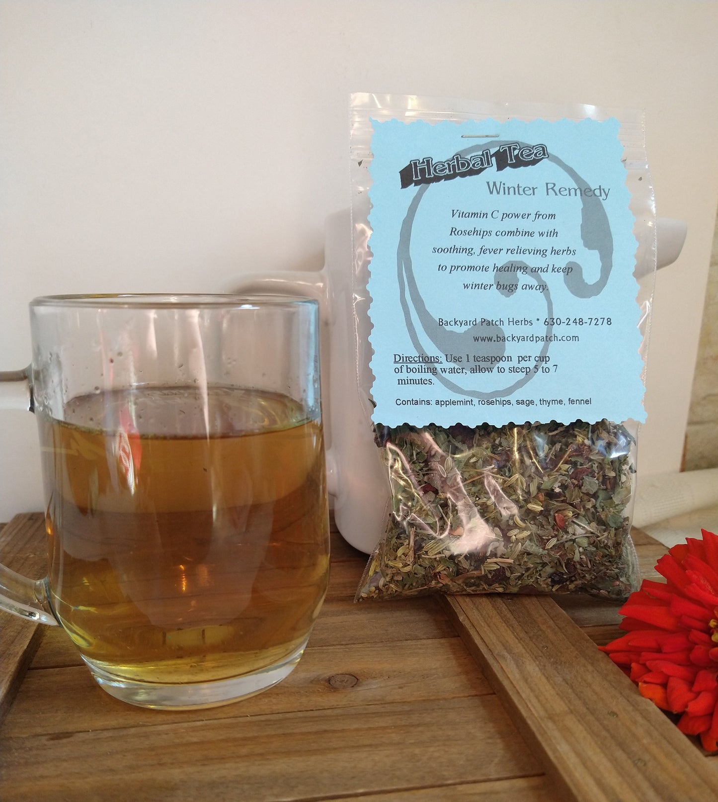 Winter Remedy Loose Herbal Tea, sage, peppermint, rose hips