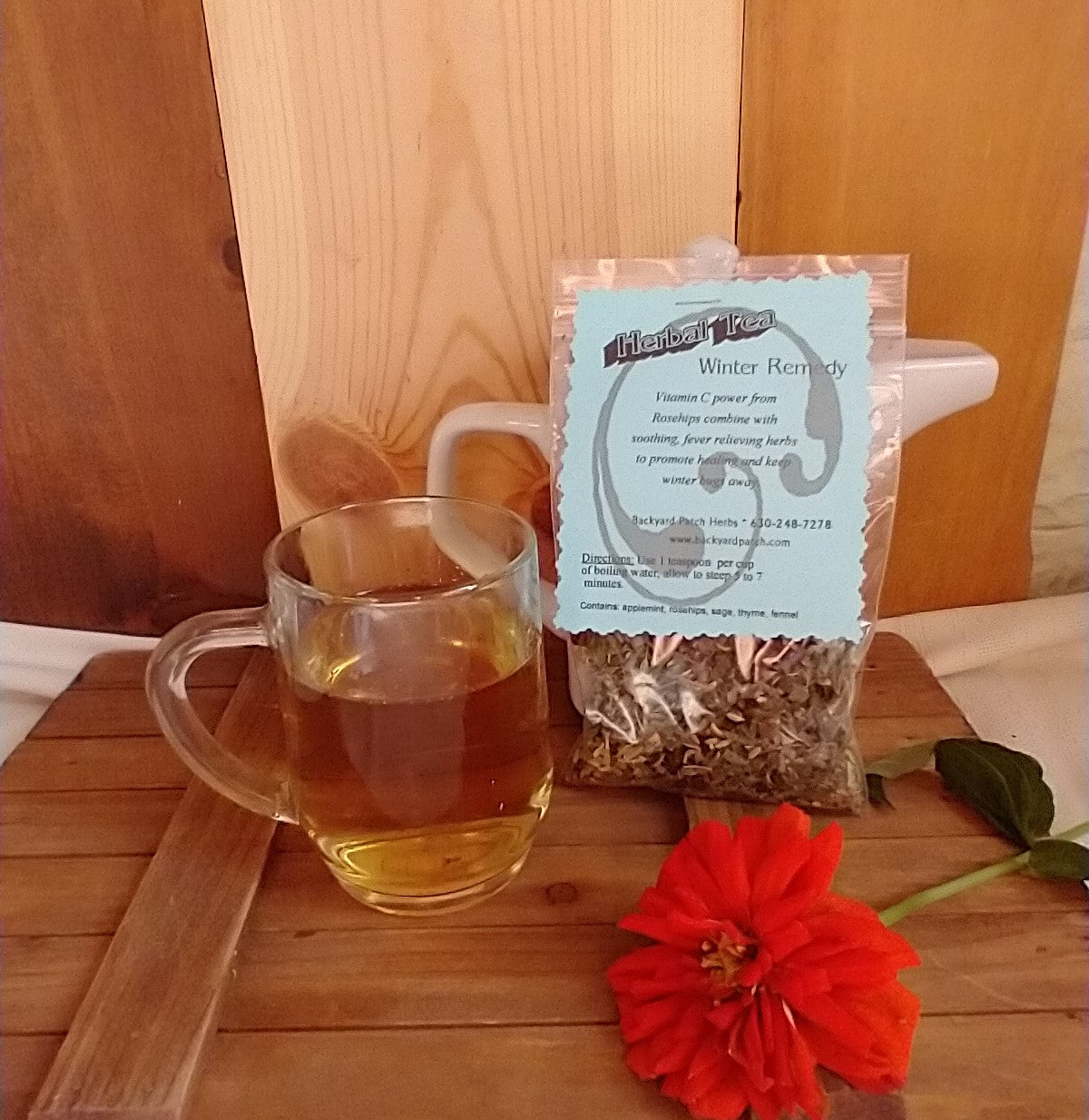 Winter Remedy Loose Herbal Tea, sage, peppermint, rose hips