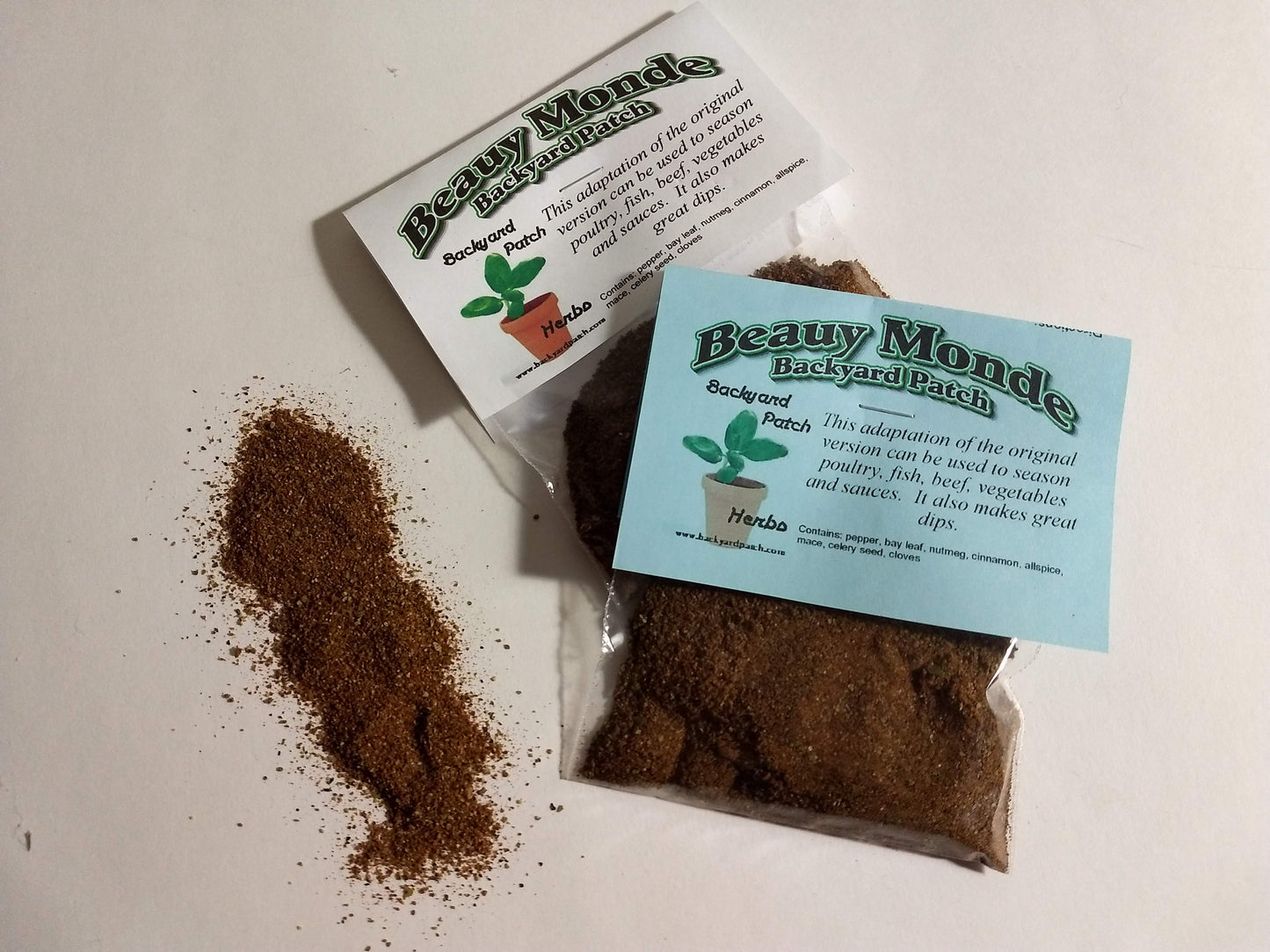 Beau Monde style seasoning, Beauy Monde, Backyard Patch Herb Blend, Vintage Spice, but with, no salt