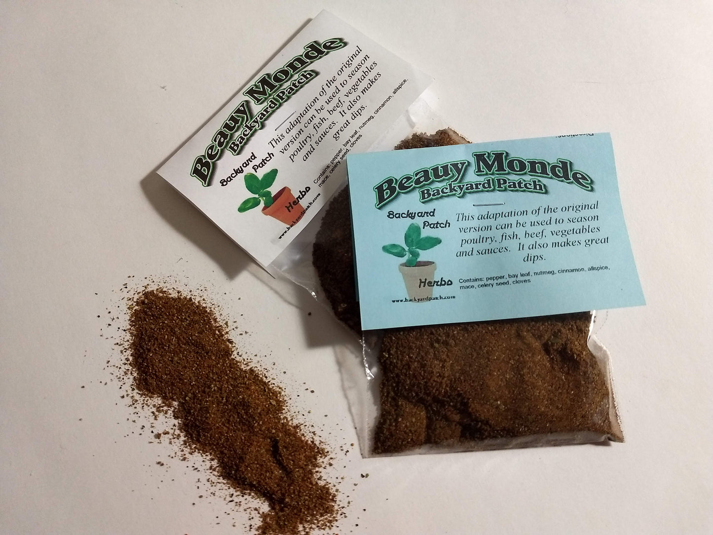 Beau Monde style seasoning, Beauy Monde, Backyard Patch Herb Blend, Vintage Spice, but with, no salt
