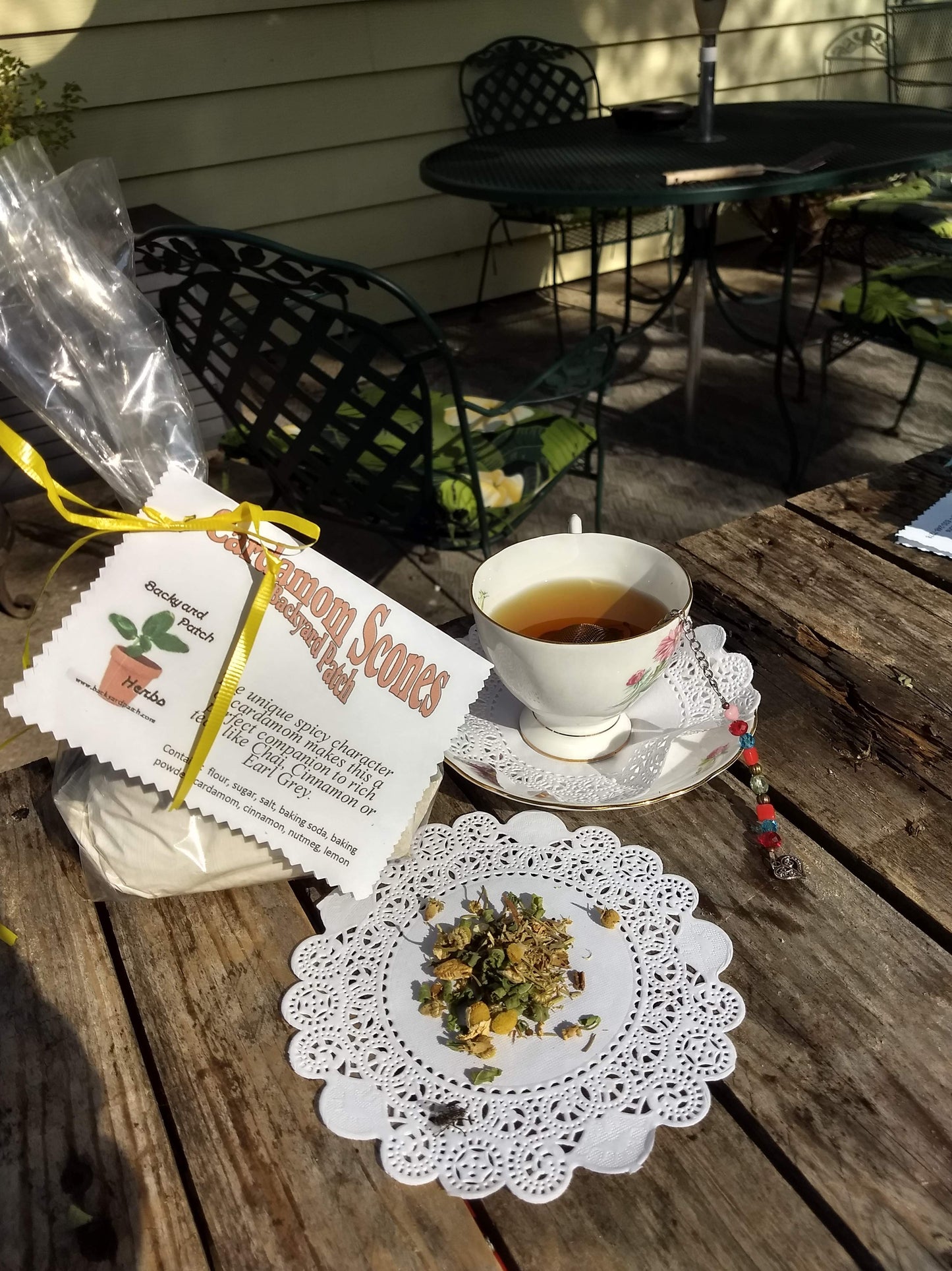 Scone and Tea Gift Set - Cardamom Scone Dry Mix and Afternoon Lift Herb Tea,